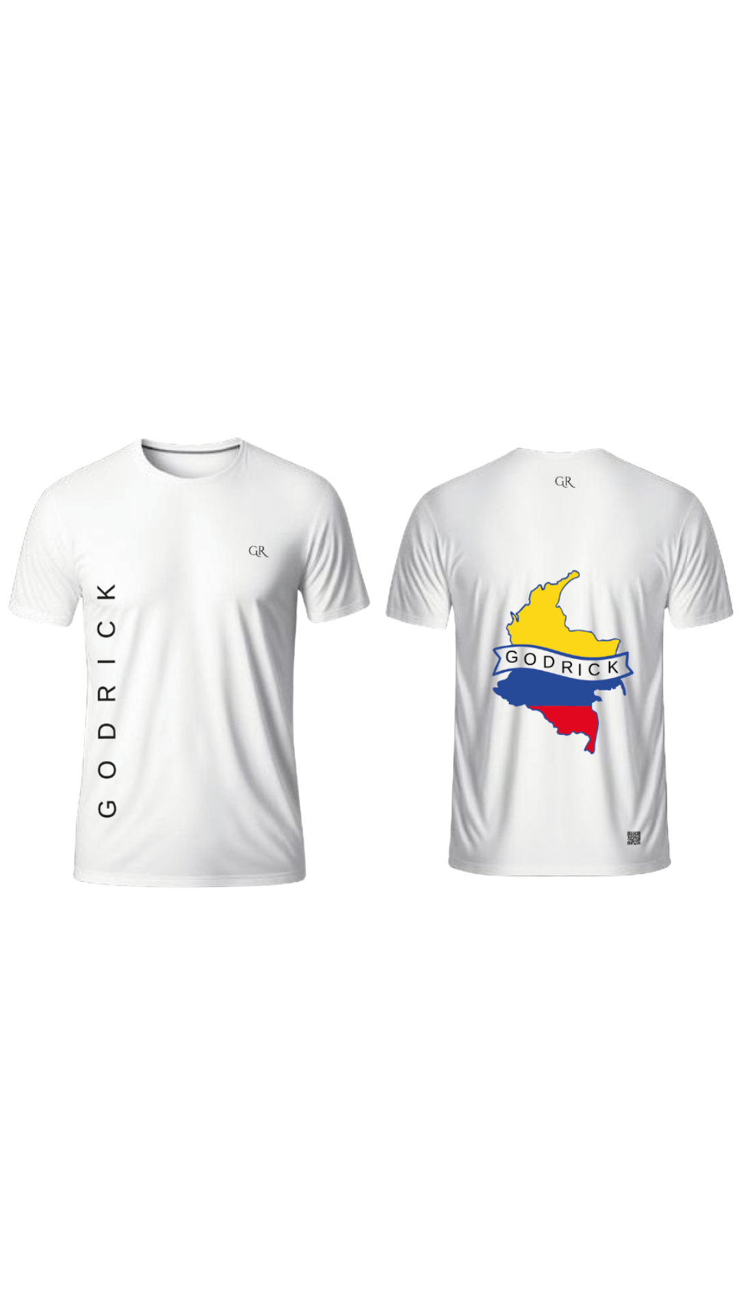 Camiseta Blanca Colombia Espalda