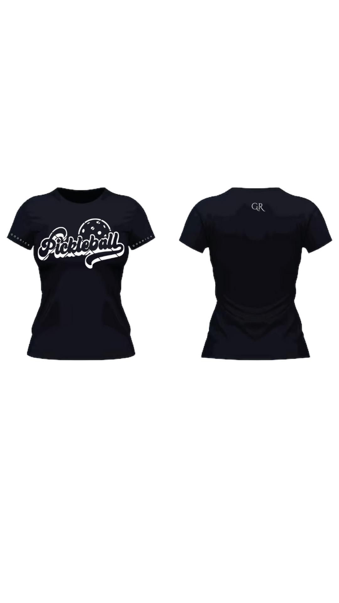 Camiseta Negra Pickelball Frente Mujer